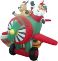 6 ft Animated Inflatable Santa in Airplane