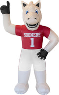 Logo Brands NCAA Oklahoma Sooners 7ft Inflatable Yard Mascot – Easy Inflation with 12V Blower, LED Lights for