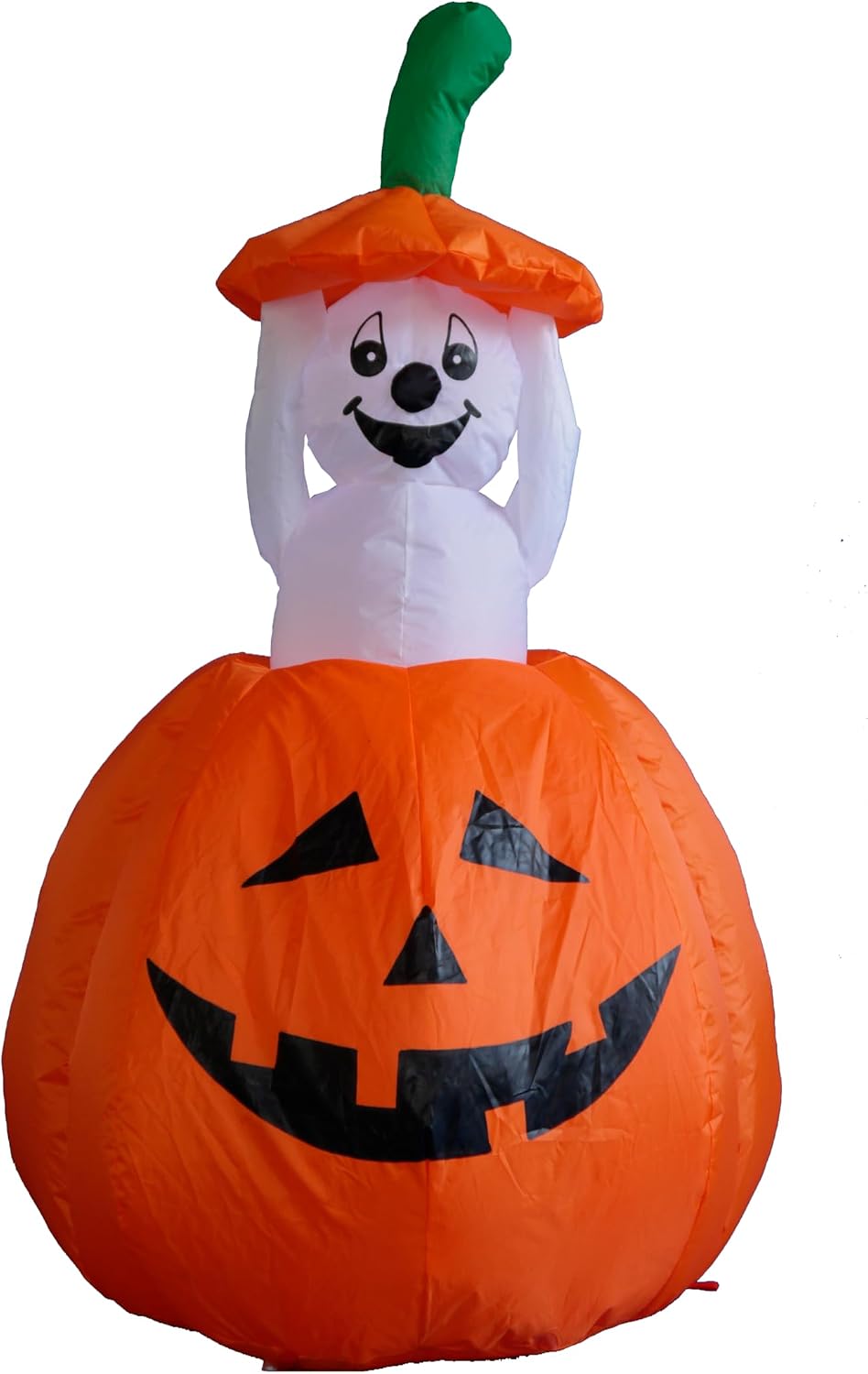4 FT Animated Halloween Inflatable Pumpkin and Ghost / LED Lights, Outdoor Indoor, Blow Up Lighted, Yard Decor