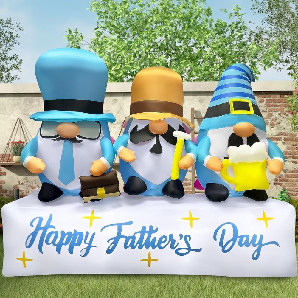 bbioc 7FT Long Inflatable Happy Father's Day Decorations,Mother's Day Inflatable Double Side Decorations,