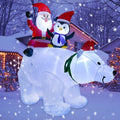 DearHouse 7FT Inflatable Polar Bear Christmas Santa and Penguin, Led Lights Christmas Holiday Blow Up Family