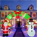 12 Ft Lighted Christmas Inflatable Archway, Inflatable Santa Claus and Snowman Arch Indoor and Outdoor