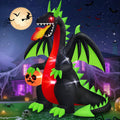 8FT Halloween Inflatables Outdoor Dragon Holding Pumpkin with Red Eyes / Built-in LEDs, Giant Size, Easy Se