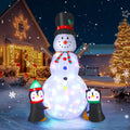 Dawdix 8FT Christmas Decs Inflatable Snowman, Christmas Blow Up Yard Decs Snowman with Penguins, Built-in
