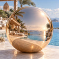 Gold Inflatable Mirror Ball, Big Shinny Mirror Balls Reusable Large PVC Disco Ball Balloon for Large Event