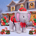 Sosation 5ft Christmas Inflatable Elephant with LEDs Outdoor Yard Decor / Inflatable Santa Elephant, Blow up