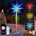 LiuZpatial 9 FT 270 LEDs Led Firework Lights Outdoor, Smart Color Change / Waterproof, Iron Bracket & Base,