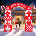 SEASONBLOW 8 FT Christmas Inflatable Gift Boxes Arch Decoration, Lights Blow Up Christmas Archway with Candy
