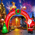 TOROKOM 10FT Christmas Inflatable Decoration with Build-in LEDs / Blow Up Yard Santa Claus Decoration
