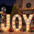 Nuanchu 2.3 ft Christmas Decorations Large Joy Sign Light up Yard Sign / Christmas Yard Decor, Joy LED
