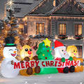 JOYIN 8 FT Long Christmas Inflatable Decoration Four Christmas Characters and Christmas Tree Blow Up